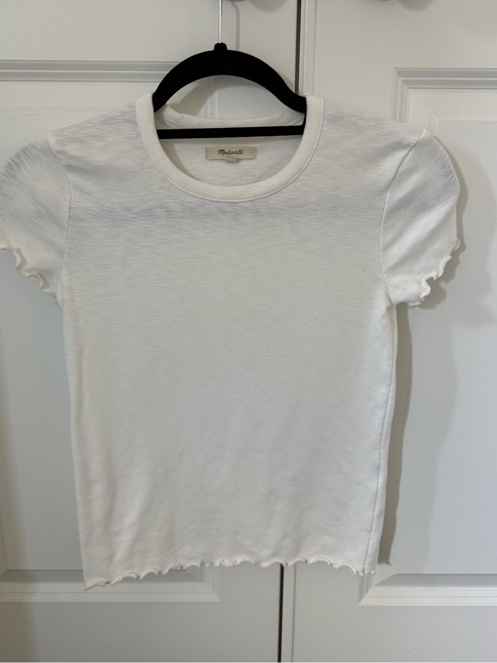 EUC Madewell White Ribbed Tee